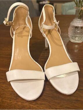 MICHAEL Michael Kors White Ankle-Strap High Heel Sandals